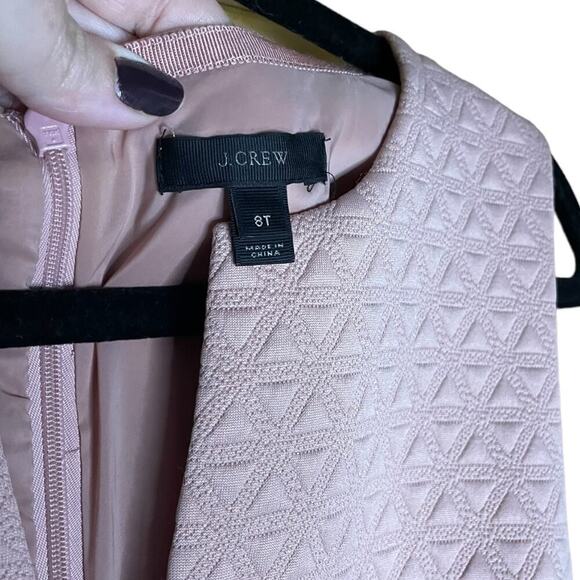 J. Crew Women's  Party Dress Geometric Triangle Design Dusty Pink Size 8 Tall - Picture 4 of 11